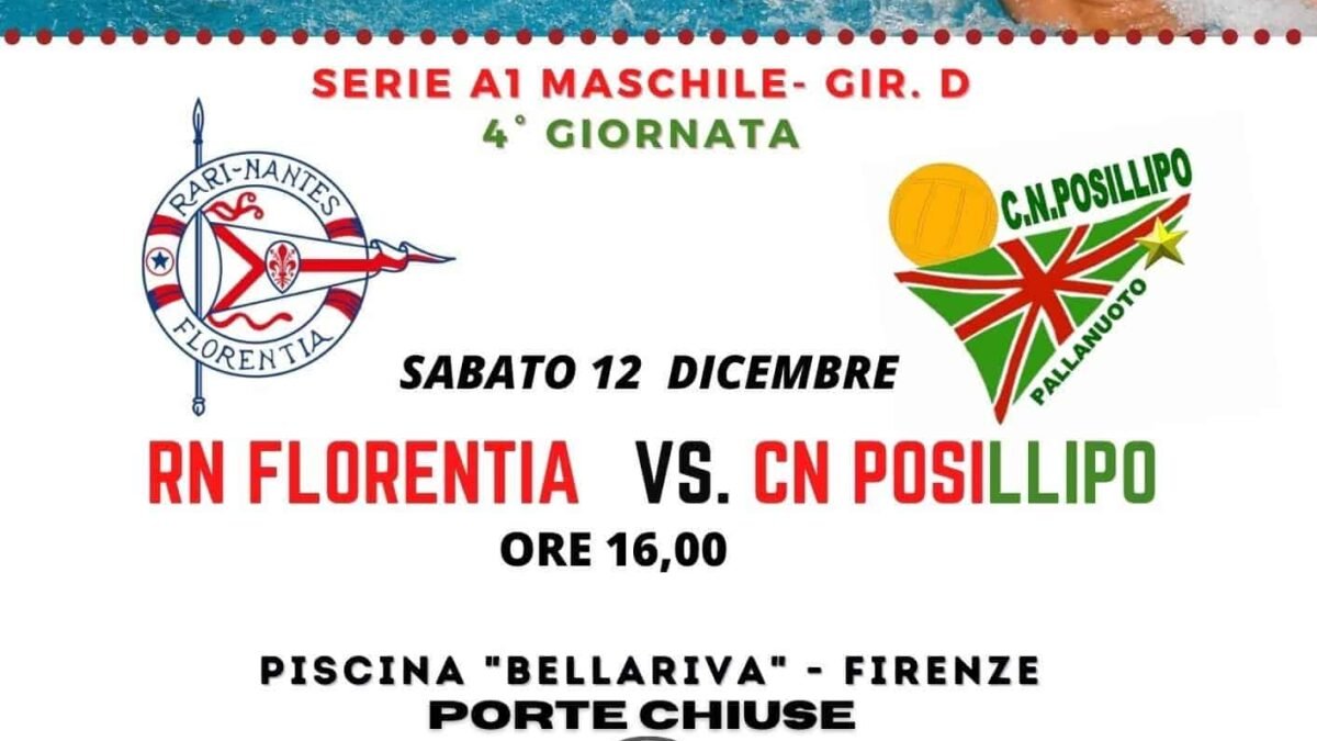 Posillipo, domani sfida alla Rari Nantes Florentia