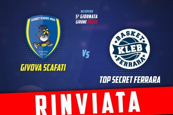 Scafati, rinviata partita di domani contro Ferrara