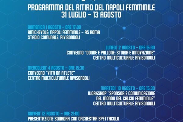 Napoli femminile, dal 31 luglio in raduno a Rivisondoli
