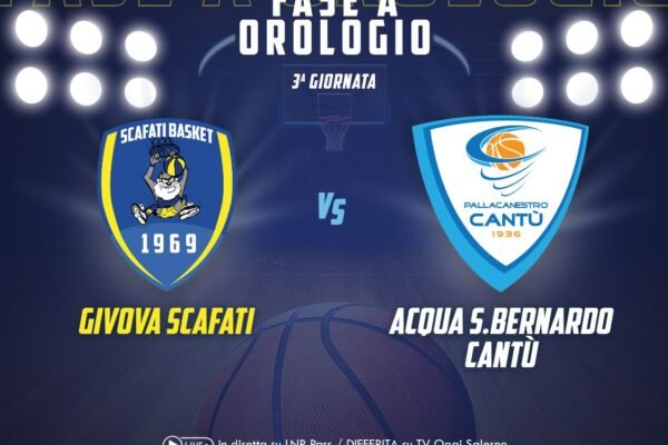 Givova Scafati, domenica sfida al PalaMangano contro Cantu’