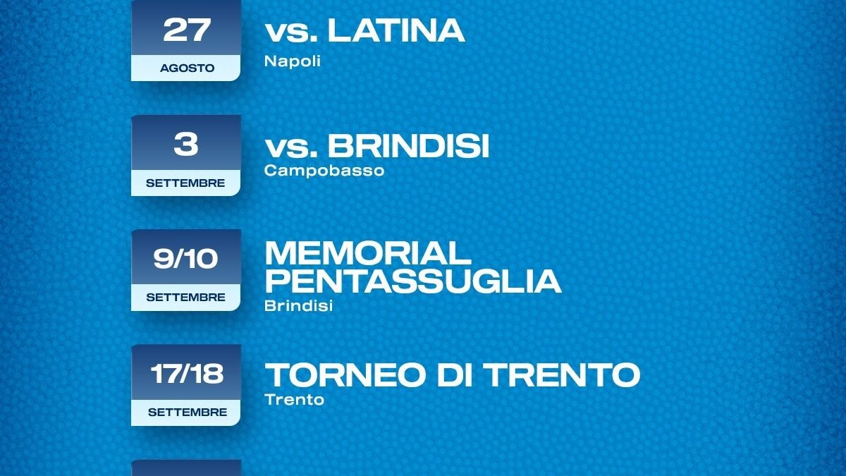 Gevi Napoli, ecco le gare amichevoli della pre-season