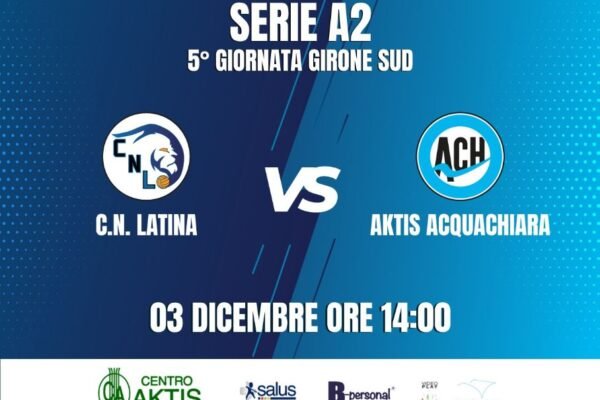 Aktis Acquachiara, domani dura trasferta ad Anzio contro il Latina