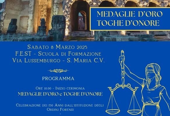 COA di S. Maria Capua Vetere, domani l’evento “Medaglie d’oro e toghe d’onore”