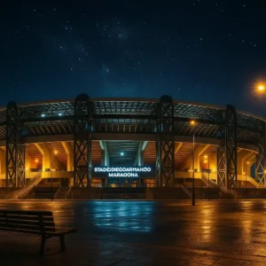 Stadio diego armando maradona napoli vista esterna in notturna