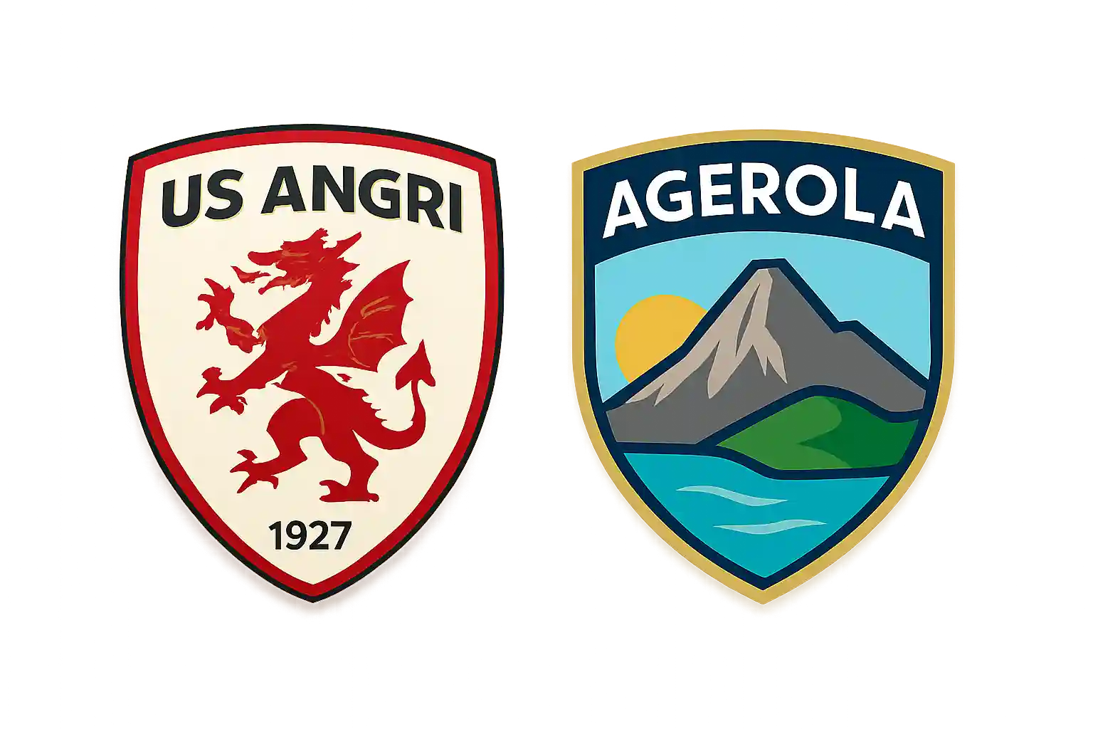 loghi delle squadre di calcio campano US Angri 1927 e Agerola